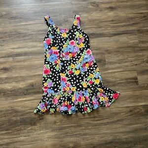 Floral Ruffled Tiered Sundress Scoop Neck